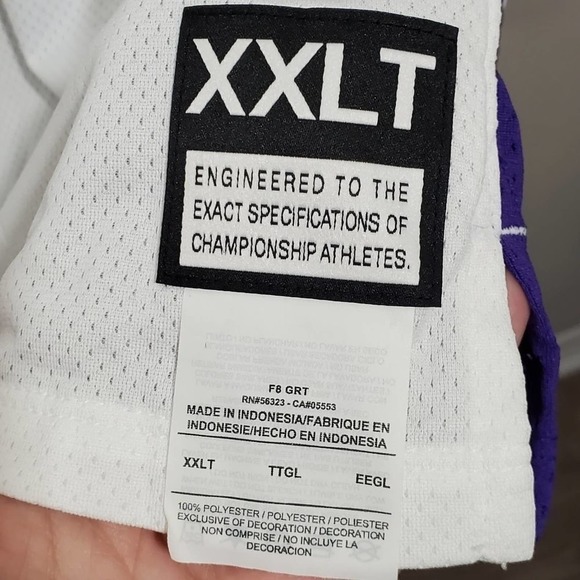 New white purple basketball jersey plus XXL-TALL - Picture 9 of 14